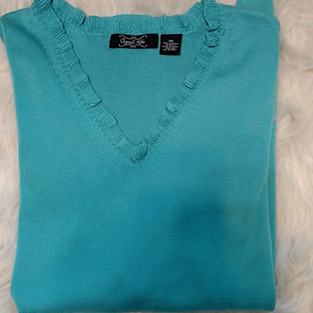 NWOT CRYSTAL-KOBE SOOO PRETTY V-NECK SWEATER